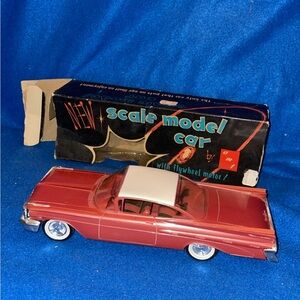 Vintage 60s Red and White Scale Model Car